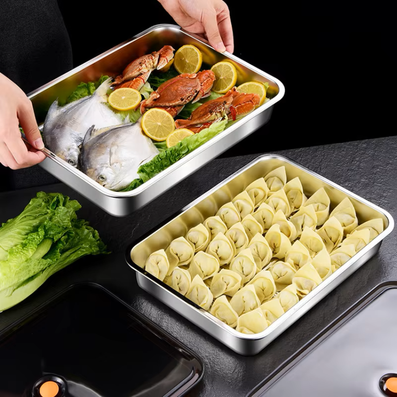 Antibacterial Stainless Steel 304 Vacuum Food Storage Container (22x15x6cm)