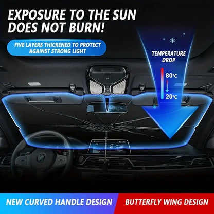 Car Front Sun Shade Windshield, Foldable Titanium Silver Car Sun Shade For Most Vehicles, Keep Vehicle Cool Damage Free