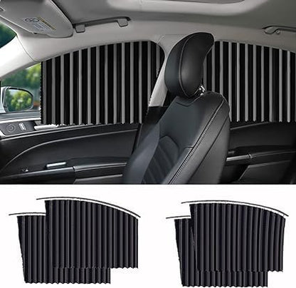 Car Side Window Sun Shade - Magnetic Privacy Sunshades Window Curtain Keeps Cooler Screen for Baby Sleeping Black (4 Pcs) (Copy)