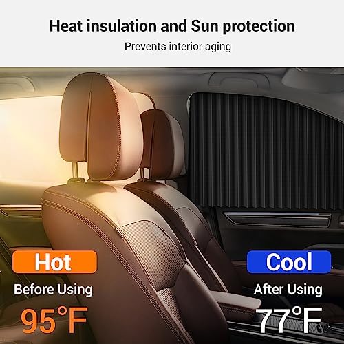 Car Side Window Sun Shade - Magnetic Privacy Sunshades Window Curtain Keeps Cooler Screen for Baby Sleeping Black (4 Pcs) (Copy)