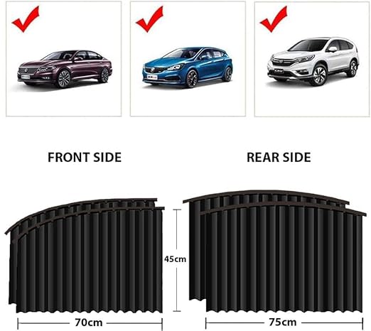 Car Side Window Sun Shade - Magnetic Privacy Sunshades Window Curtain Keeps Cooler Screen for Baby Sleeping Black (4 Pcs) (Copy)