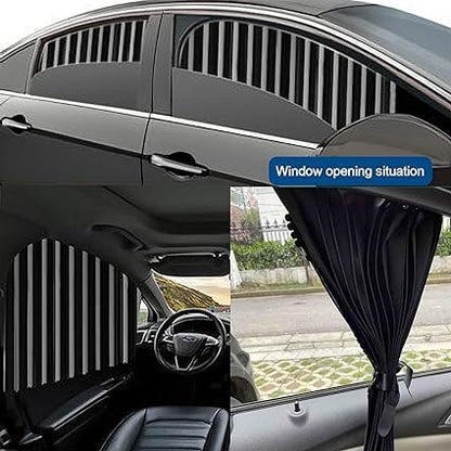 Car Side Window Sun Shade - Magnetic Privacy Sunshades Window Curtain Keeps Cooler Screen for Baby Sleeping Black (4 Pcs) (Copy)