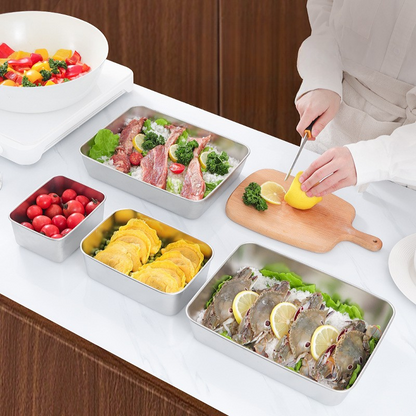 SUS304 Japanese Stainless Steel Food Storage Boxes