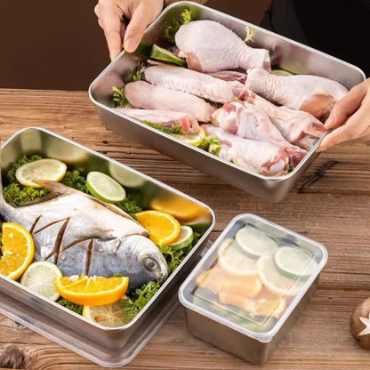SUS304 Japanese Stainless Steel Food Storage Boxes