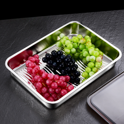 Antibacterial Stainless Steel 304 Vacuum Food Storage Container (22x15x6cm)