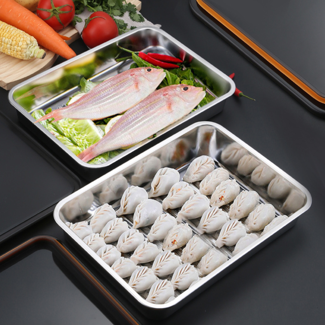 Antibacterial Stainless Steel 304 Vacuum Food Storage Container (22x15x6cm)