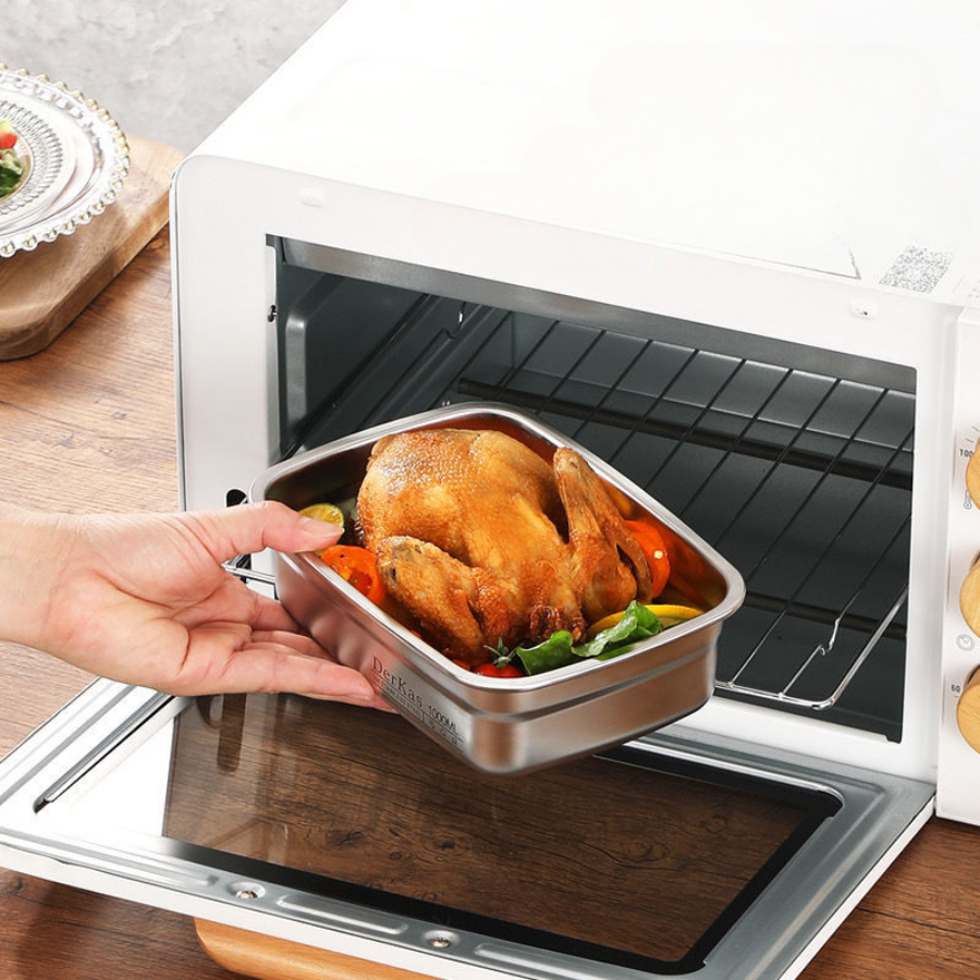 Large 1000 ml (19 x 14 x 6cm) Antibacterial Stainless Steel Vacuum Food Storage Container