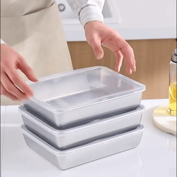 SUS304 Japanese Stainless Steel Food Storage Boxes